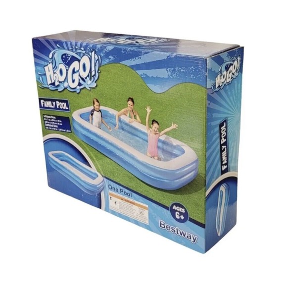 Bestway Other - Bestway H2OGO Rectangular Inflatable 8ft 7in x 69in x 18in Family Pool | Summer